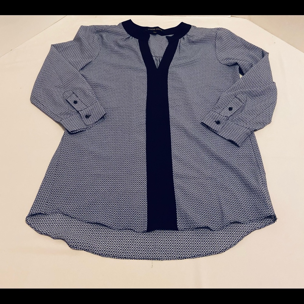 Cynthia Steffe Blue & White Blouse, Size XS